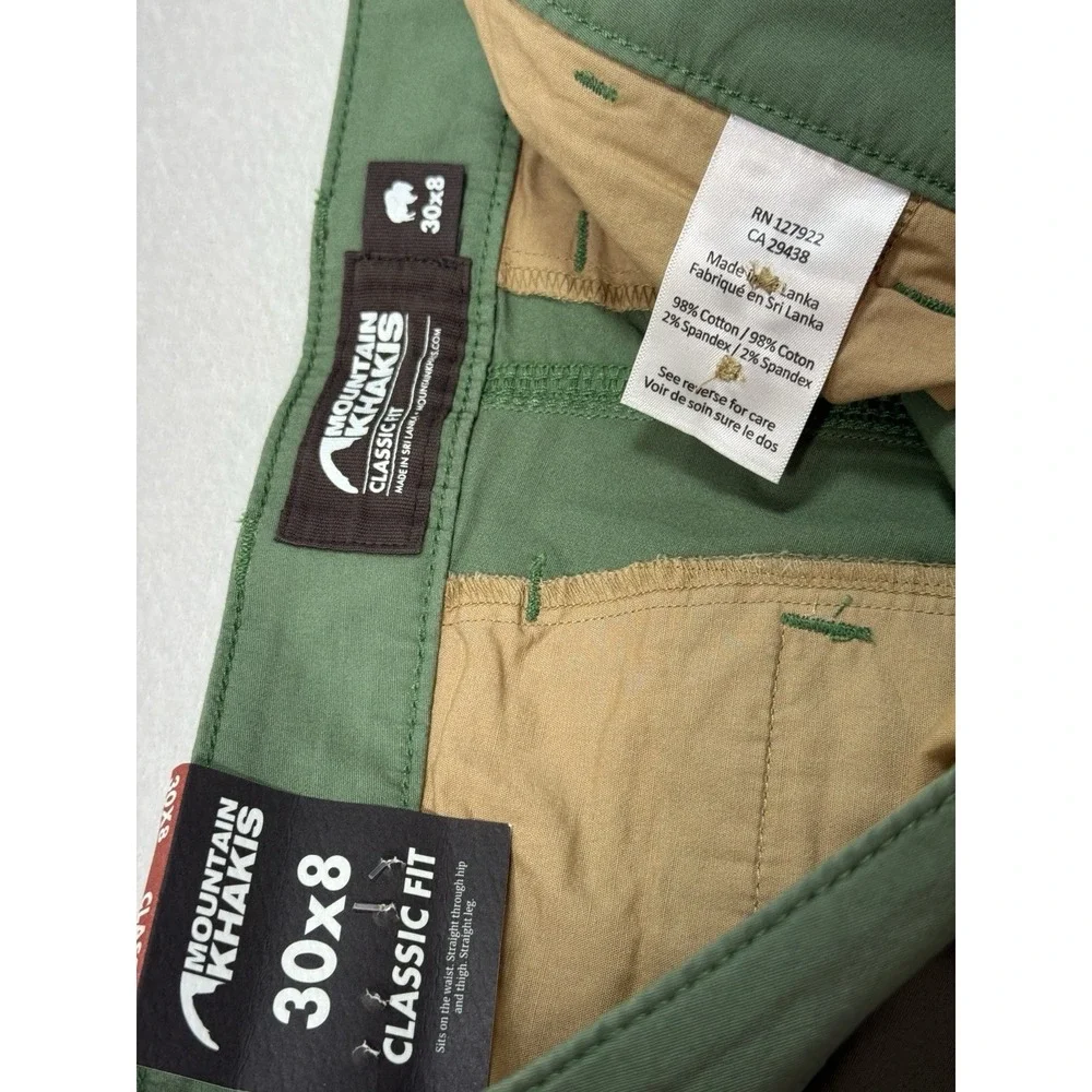 Mountain Khakis Mens Poplin Shorts Classic Fit Green Size 30x8 Gorpcore Golf - Picture 3 of 7